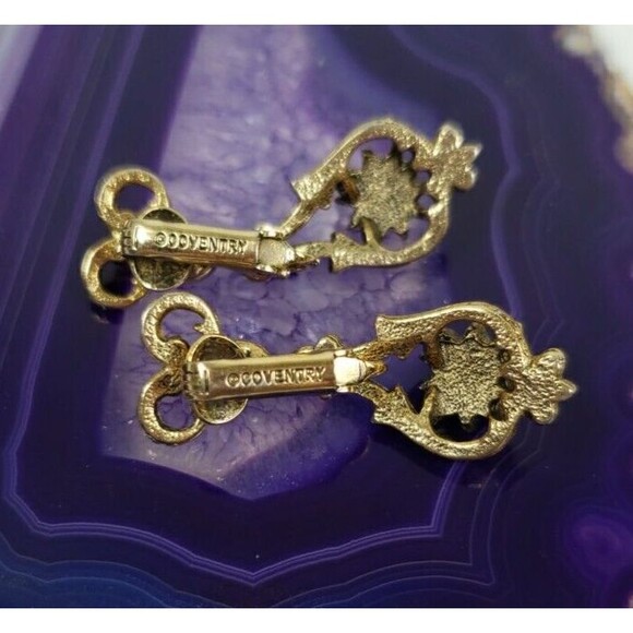 Vintage 1970's Sarah Conventry Contessa Faux Fire Opal Bracelet Brooch Clips Set - Picture 15 of 16